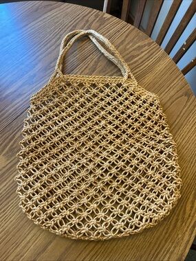 natural seagrass woven bag with handles - 
measurements in photos boho vibes